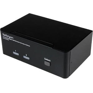 StarTech.com 2-Port Dual DisplayPort USB KVM Switch with Audio and USB 2.0