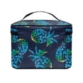 thumbnail image 4 of HELLHERO Portable Makeup Cosmetic Bag Organizer with Brush Slots Lightweight Large Capacity Polyester Women Gifts Perfect For Travel And Daily Use, Pineapple Pattern Design, 4 of 6