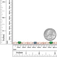 thumbnail image 3 of 18K Rose Gold Plated Silver Green Nano Emerald and Persian Blue Moissanite and Round White Lab Grown Diamond Tennis Bracelet for Women (2.59 Cttw, Gemstone Birthstone, Oval 6X4MM, 7.25 inches), 3 of 4