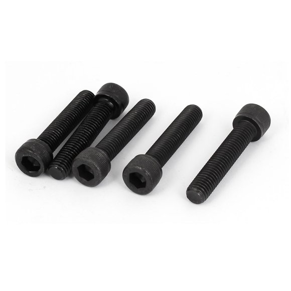 Unique Bargains 60mm Length M10 x 50mm Fully Thread Hex Socket Head Cap Screws Bolts Black 5 Pcs