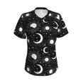 thumbnail image 2 of Uemuo Crescent and Stars Printed Women's Classic V-Neck T-Shirt - Soft, Breathable, Moisture-Wicking, Perfect for Casual, Office, Travel, and Everyday Wear-Medium, 2 of 5