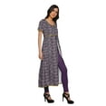 thumbnail image 3 of Moomaya Kurta à Manches Courtes Imprimée pour Femmes, Fente avant, Vêtements d'Été, 3 of 6