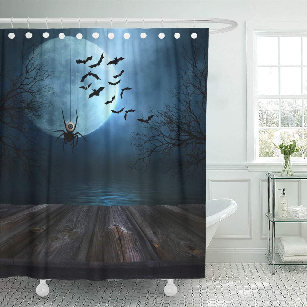 Yusdecor Table Black Wood Wooden Floor Spooky Blue Scary Bathroom Decor Bath Shower Curtain 60x72 Inch Walmart Canada