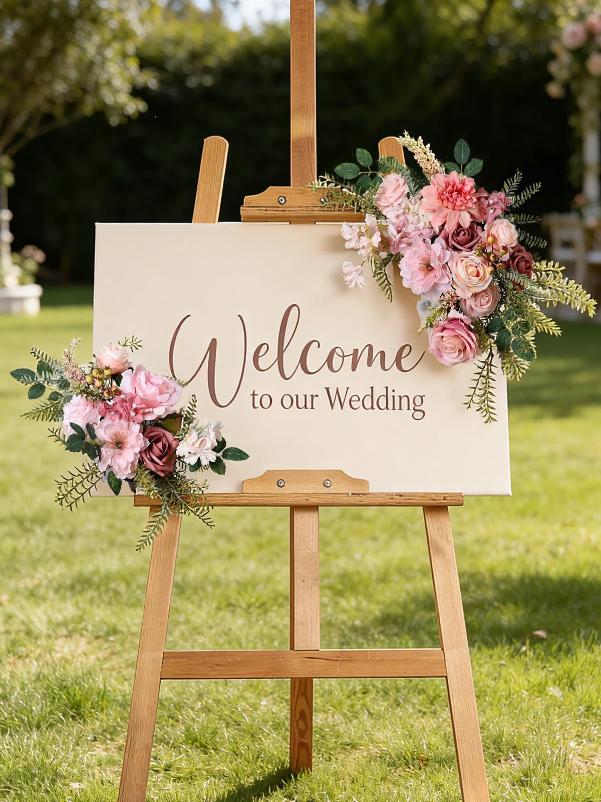 Artificial Flowers Combo Set Fake Flower Leaf Box with Stems for DIY Wedding Bouquets Centerpieces Flower Arrangements Decorations Baby Shower Party Home Decorations Champagne Purple