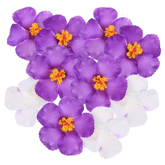 VERDANVERSE 10pcs Flowers Artificial in Purple EVA for Hibiscus Flowers Decoration - Perfect for Tropical Atmosphere