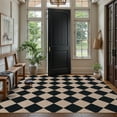 thumbnail image 5 of SUNDEREY 5'x7' Easy Jute Area Rug, Washable Bedroom Rug,Checkerboard Indoor Outdoor Carpet, Modern Geometric Farmhouse Checkered Non Slip Black Carpet for Office Couch Entrance Kitchen,Black, 5 of 11