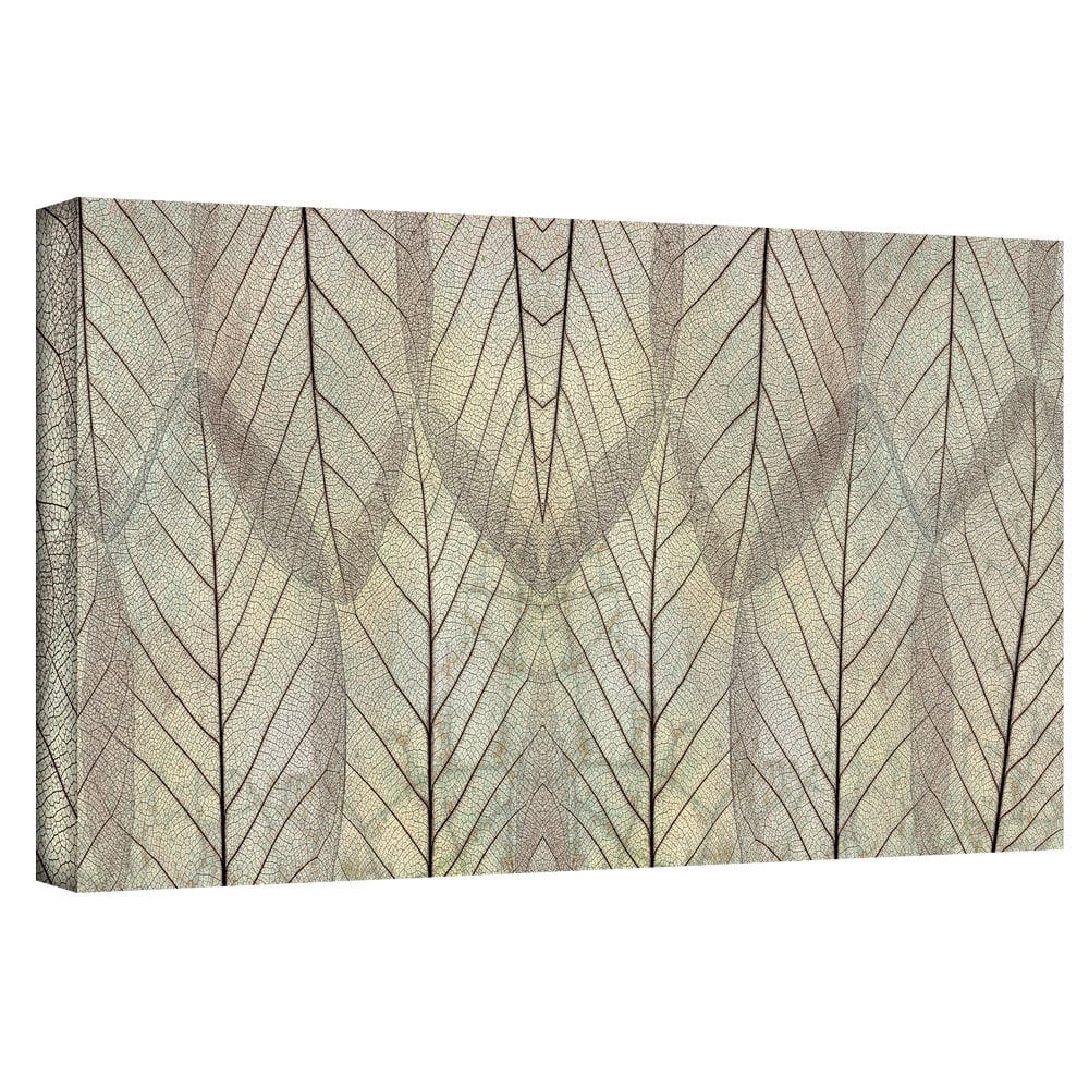 ArtWall Cora Niele "Leaf Design Cream" Gallery-Wrapped Canvas