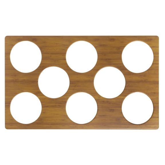 HUBERT Cold Food Template for 8 Bain Maries Bamboo Melamine - 21"L x 12 3/4"W