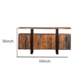 thumbnail image 3 of Benjara Metal and Wood 4 Door Server with Grain Details, Brown and Black, 3 of 3