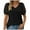 Black, variant on Women's Blouses & Shirts ,Ladies Elegant V Neck T Shirts Going Out Short Sleeve Swiss Dot Plain Cute Summer Tops Tee Tshirts Casual Spring Summer Dressy Work Blouse Shirt Size 16
