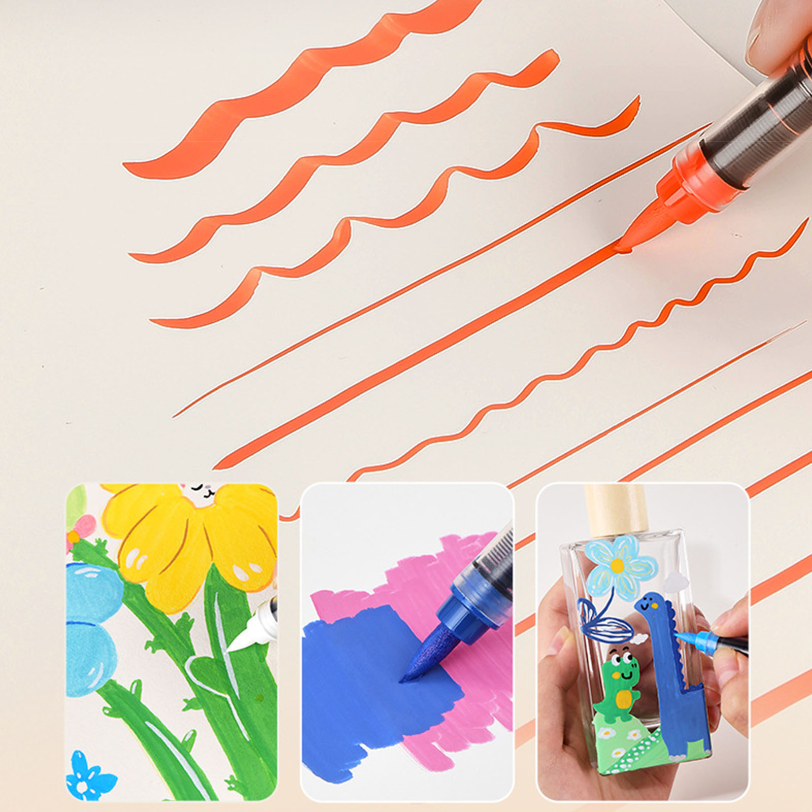 12/24/36/48 Color Acrylic Paint Pen Liquid Brush Acrylic Marker for Painting on Paper Stone Glass Canvas Ceramic