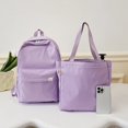 thumbnail image 3 of 2pcs/set Femmes Sac à Dos de Voyage de Mode Sac d'École avec Sac à Main (Violet), 3 of 10