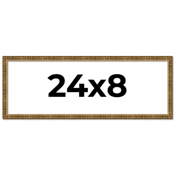 24x8 Frame Gold Picture Frame - Complete Modern Photo Frame Includes UV Acrylic Shatter Guard