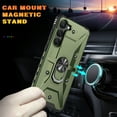 thumbnail image 6 of Case for Samsung Galaxy S24 Plus Heavy Duty Case with Rotated Ring Holder Stand, Magnetic Car Mount, Military Grade Shockproof Rugged Protection Phone Cover for Galaxy S24 Plus, Armygreen, 6 of 8