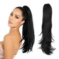 thumbnail image 3 of Hair Extension Ponytail Long Clip Synthetic Wavy Straight Hairpieces Daily Use Clip In Wig for Women, 3 of 7
