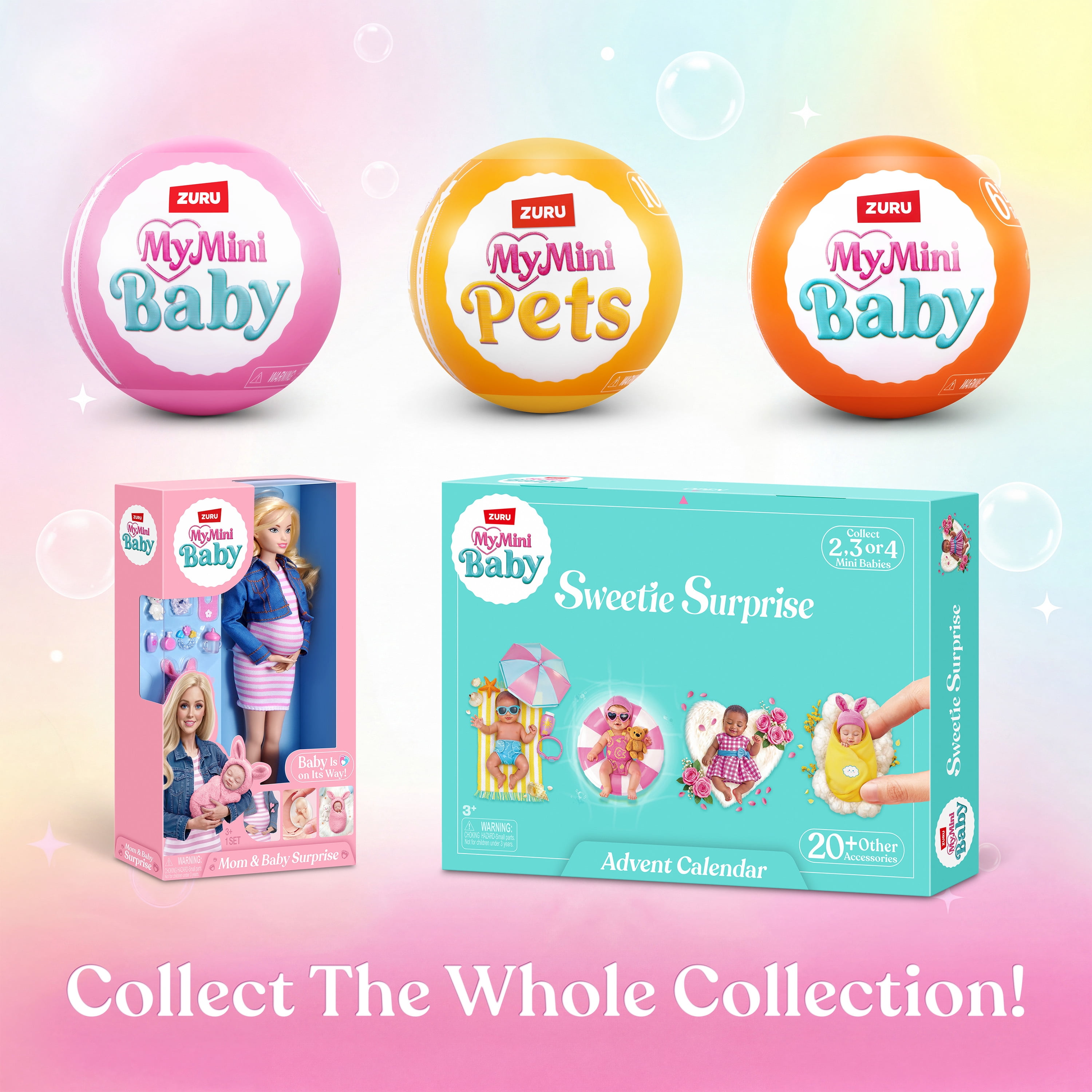 My Mini Baby Advent Calendar by ZURU - 2 Exclusive Dolls & 20+ Collectible Accessories. A Festive Miniatures Countdown Set for Girls & Doll Collectors