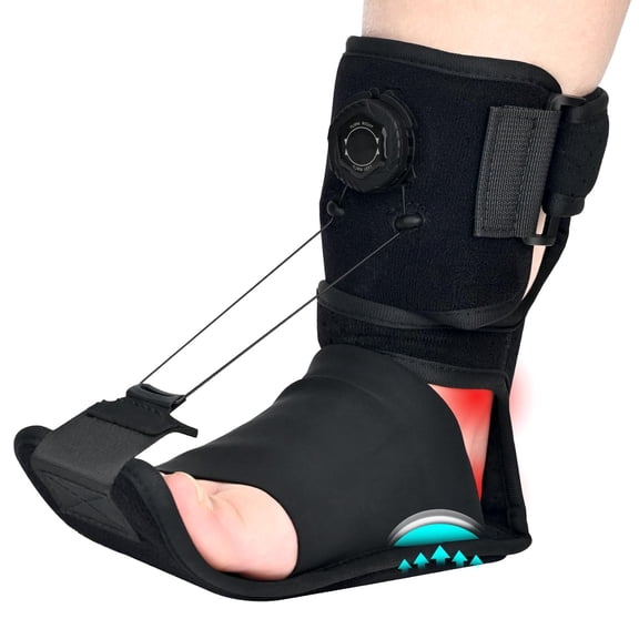 Adjustable Night Foot Splint with Breathable Mesh Support for Men and Women