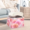thumbnail image 5 of BZSMCE Storage Bin Cube Organizer Basket with Flip-Top Lid Pastel Rose Printed, 5 of 7