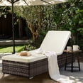 thumbnail image 2 of Ktaxon Outdoor Wicker Chaise Chair, Modern Rattan Sunbed with Cushion for Indoor & Outdoor, Gray Gradient, 2 of 9