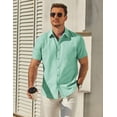 thumbnail image 4 of COOFANDY Mens Short Sleeve Dress Shirts Casual Untucked Shirt Summer Button Down Shirts, 4 of 6