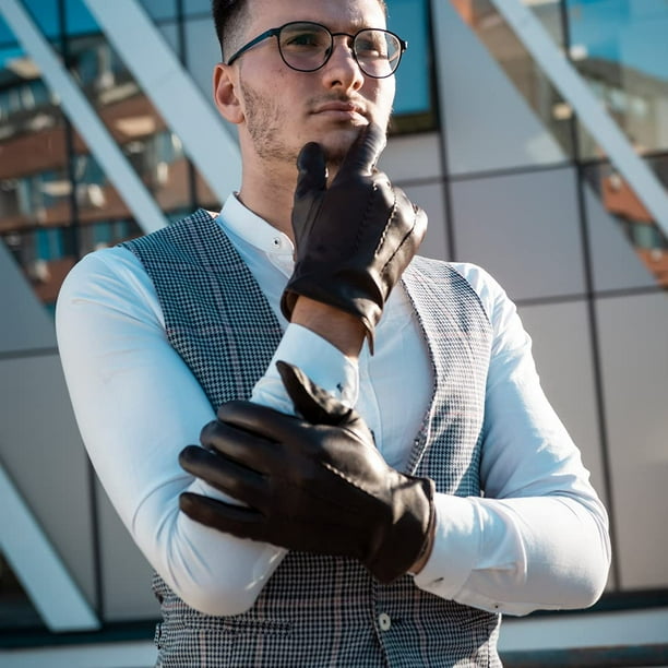 Italian leather 2024 gloves mens