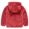 thumbnail image 2 of Konbeca Kids Hoodie Coat,Toddler Girls Boys Cute Ear Zipper Warm Outwear,Fleece Thick Hooded Coat,Windbreaker Outerwear,Infant Winter Jacket Red 3-4 Year, 2 of 3