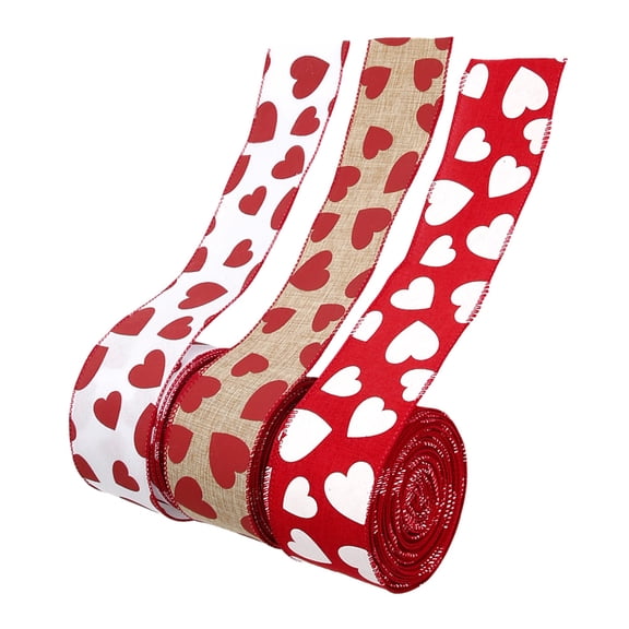 PAMINGONO 3 Rolls Craft Ribbon For Valentine S Day Diy Projects And Home Decoration Decorative Items