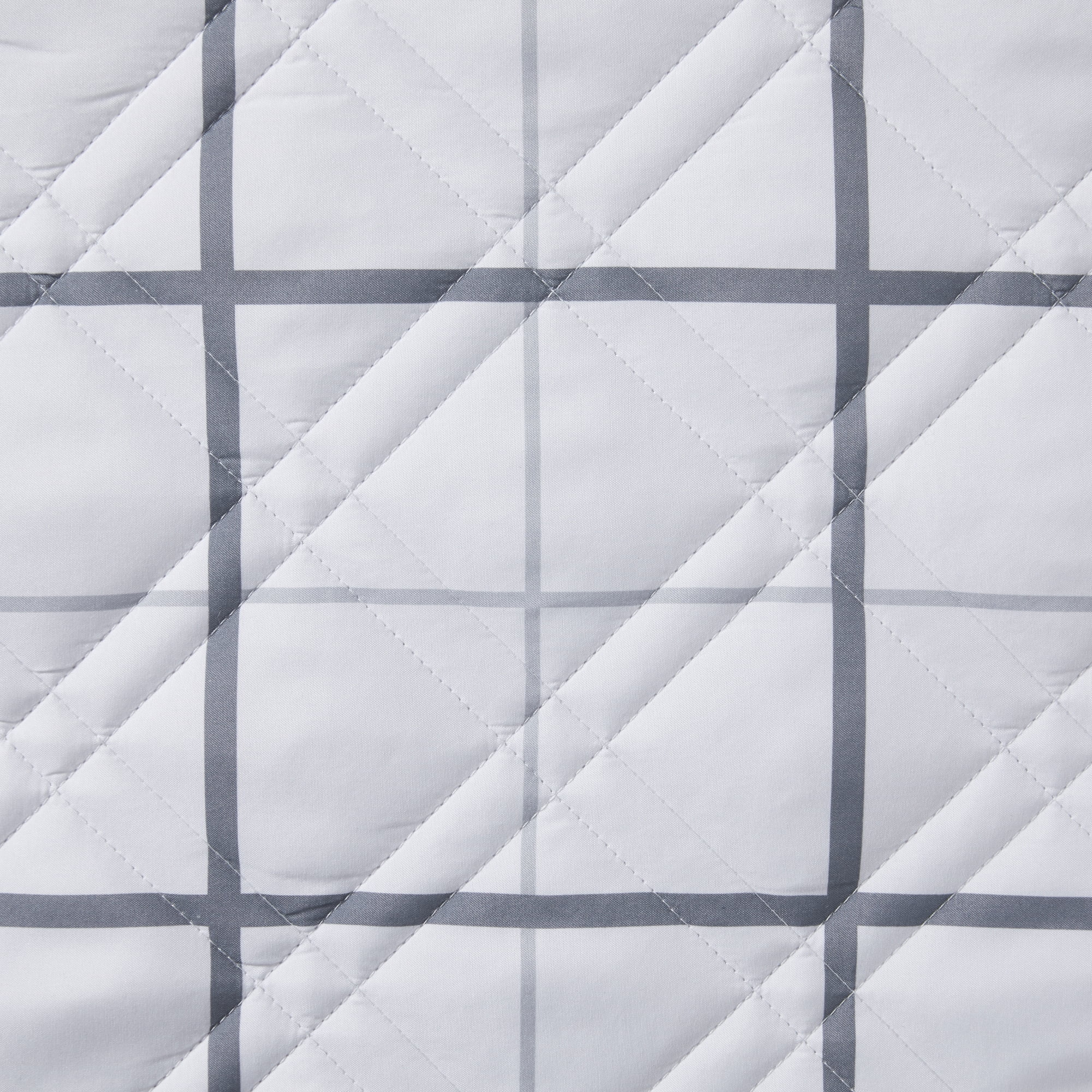 Mainstays King Pillow Sham - Soft Microfiber - Gray Plaid, Decorative Bed Sham, 1 Pack