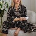 thumbnail image 6 of Pajamas for Women Set - Paisley Pattern No.9072 Comfy Long Sleeve Button Up Pajama Sets for Women 2 Piece, Soft Sleepwear Nightwear Pjs Lounge Sets for Women with Pockets, 6 of 6