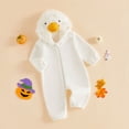 thumbnail image 4 of RUINIXCW Toddler Baby Girl Boy Halloween Duck Costume Cosplay Outfit Infant Fall Winter Clothes Snowsuit Fleece Jumpsuit Long Sleeve Hooded Romper, 4 of 10