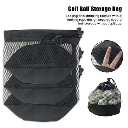 sunsanly 1/2Pcs Golf Ball Bag Nylon Mesh Golf Ball Storage Bag Drawstring Golf Tees Pouch Bag Golf Accessory Organizer Ball Holder