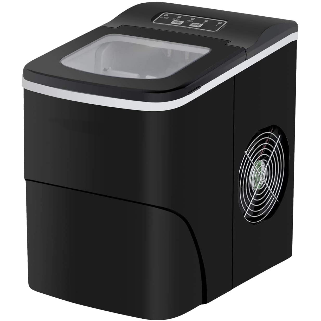 Electric Automatic Ice Maker for Home Office, Portable Countertop Ice Maker with Scoop, Compact Ice Cube Maker for Countertop, 9 Ice Cube Ready in 6 Min, Black
