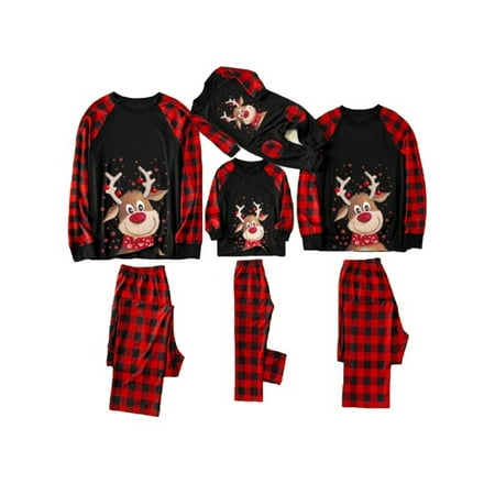 

JYYYBF Family Christmas Pjs Matching Sets for Adults and Kids Holiday Xmas Sleepwear Set Black Mom M