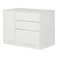 thumbnail image 2 of South Shore Myro Kitchen Island with Door and Drawers, in Faux White Marble and White, 2 of 17