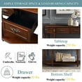 thumbnail image 2 of PORKISS Solid Pine Wood Console Table, Entryway Table Hallway Table with 2 Drawers Roman Legs, Retro Sofa Table for Living Room, Foyer, Cherry, 2 of 14