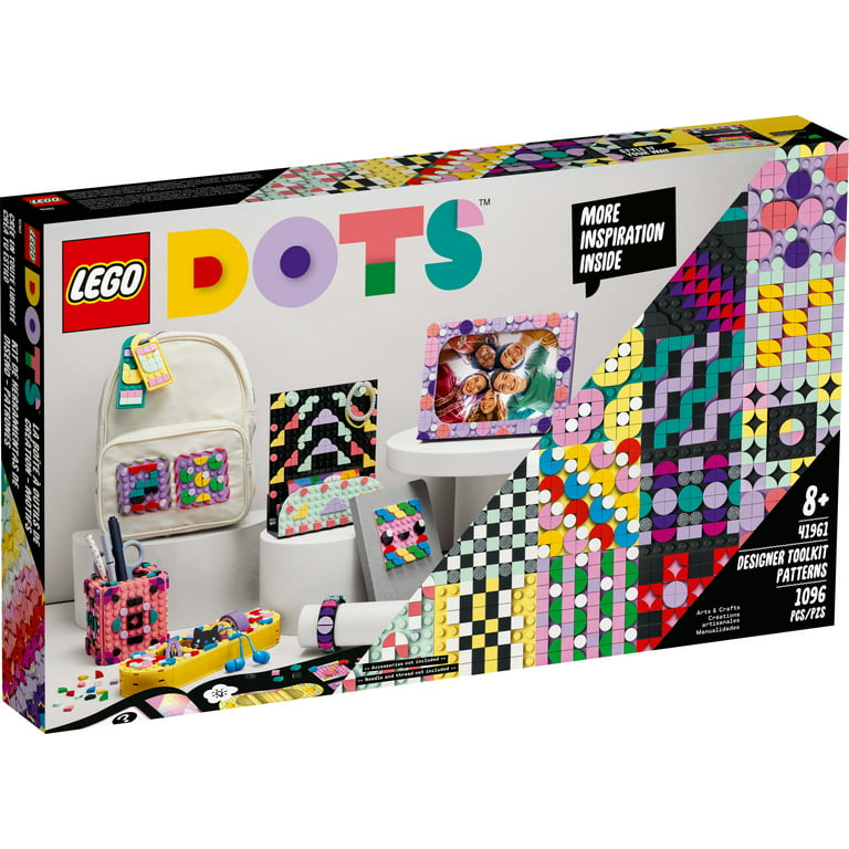 LEGO DOTS Designer Toolkit - Patterns 41961, 10 in 1 Toy Craft Set for Kids  with Patches, Photo Frame, Pencil Holder, Storage Tray, Creative Activity