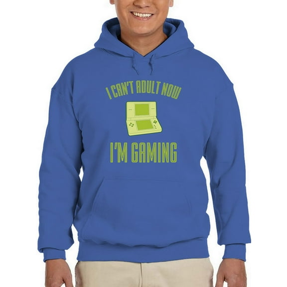 Smartprints Mens Graphic Hoodie Royal - I'm Gaming Cotton Blend Classic Fit