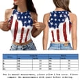 thumbnail image 2 of Camiseta Sin Mangas Para Mujer Día de la Independencia Mujer Chaleco corto Estampado sin mangas Lady Crop Tops (Azul oscuro L) Ygjytge para Mujer Azul oscuro T L, 2 of 7