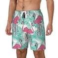 thumbnail image 2 of Haiem Flamingo Mens Swim Trunks with Compression Liner 2 in 1 Swimming Shorts Stretch Swimwear Quick Dry,Board Shorts-Medium, 2 of 9