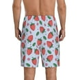 thumbnail image 3 of Kdxio Strawberries Print Mens Sleep Shorts Bottoms Soft Comfy Pajama Wear Pants with Drawstring Pockets, 3 of 7