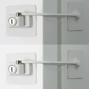 Guardianite Premium Refrigerator Lock Fridge Freezer Security White with Built-in Keyed Lock 2 Pack