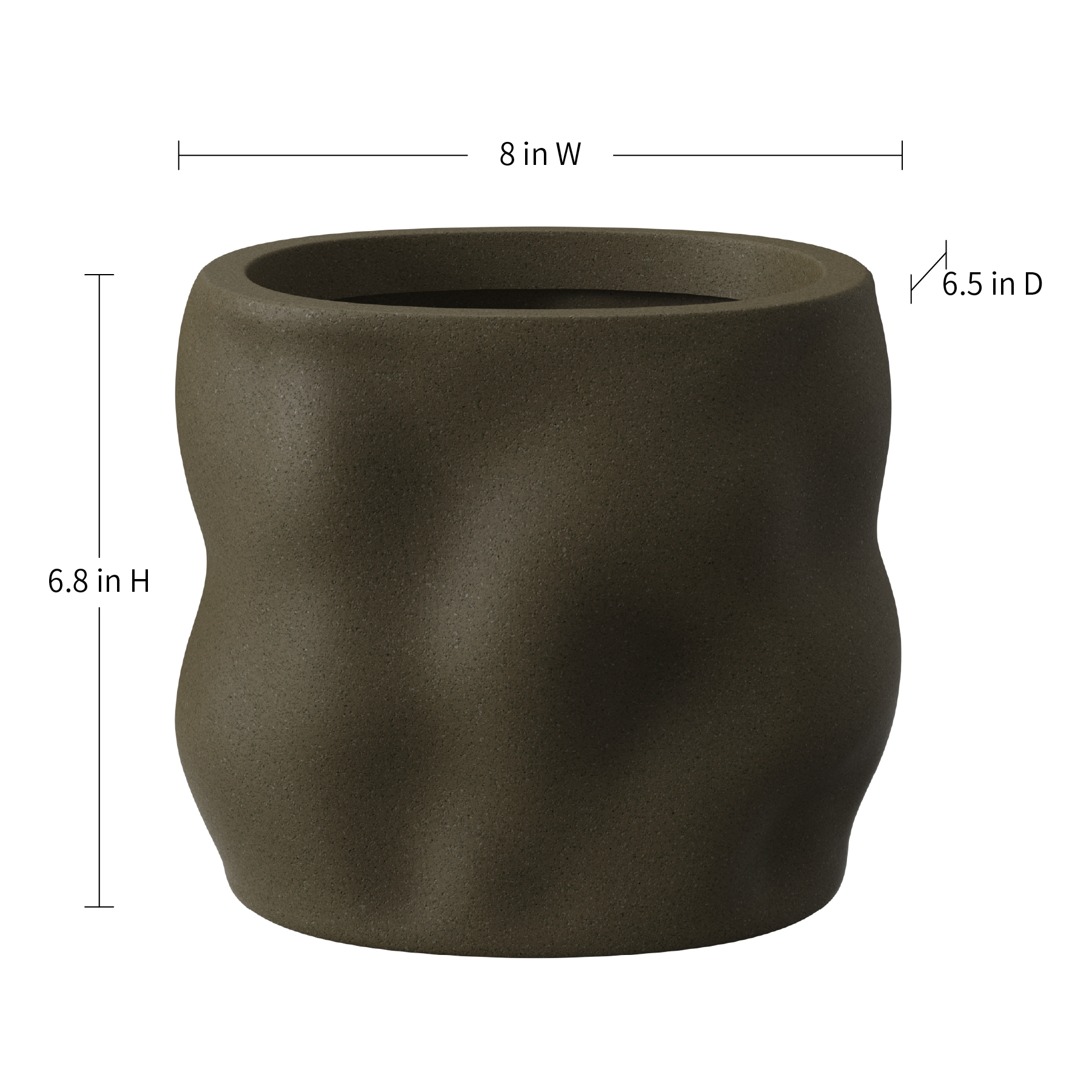 Better Homes & Gardens Mallory 8 inch Resin Planter Brown Oblong Shape Elegance Design for Flowers, Succulents and Herbs