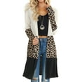 thumbnail image 2 of Long Sleeve Leopard Print Cardigans Color Block Shirt Knit Sweaters(Women's), 2 of 5