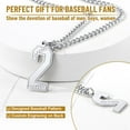 thumbnail image 5 of KeyStyle Baseball Number Necklace for Men Number Pendant Necklace Stainless Steel Sports Athlete Baseball Necklaces Mens Jewelry Valentines Gift for Husband, 5 of 10