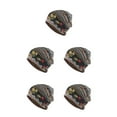 thumbnail image 2 of kurtrusly Bonnet Chapeau Pré-Attaché Hijab Foulard Coloré Turban Réglable Tête Envelopper Oreille Protection Bandeau Accessoires Bonnet Noir floral 5Set, 2 of 6