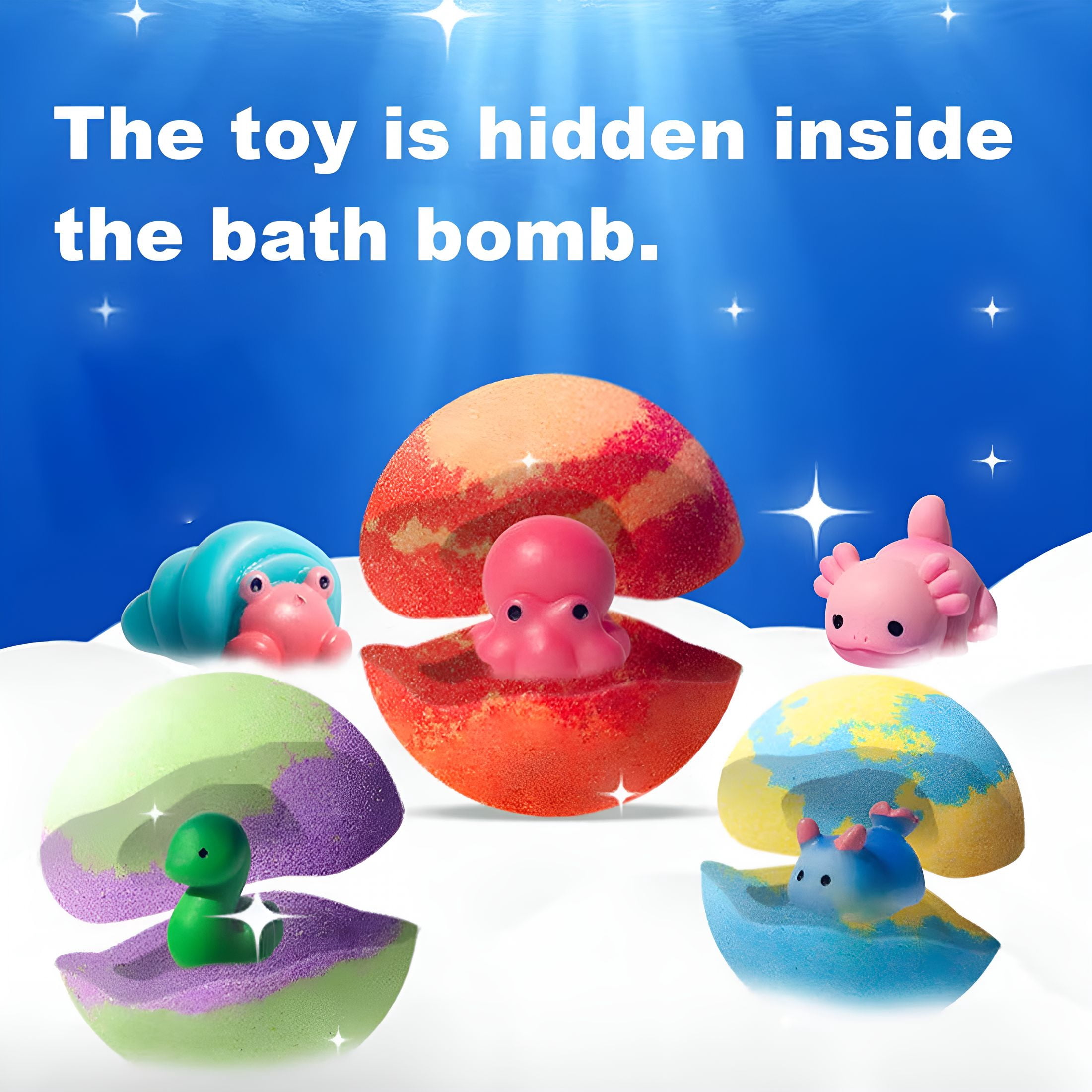 RAGUPEL Bath Bombs Gift,Splashy Rainbow Hatching Bubbly Buddies,Natural Bubble Treasure Gift Set with Mega Bubbles&Surprise Inside 12 Pcs Toys,Easter Basket Stuffer-Floral Fragrance