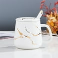 thumbnail image 2 of Billuyoard Taza de cerámica nórdica, tazas creativas de café, taza de lujo con asa, cuchara, tazas para restaurante, suministros para beber en el hogar, Juegos de servir café y té Tipo 1 Billuyoard HA080834-01, 2 of 6