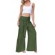 thumbnail image 1 of SAYOO Pantalones de Pierna Ancha para Mujer, Casual, Sueltos, de Color sólido, Cintura Fruncida, Vendaje, Cintura Elástica, Pantalones Femeninos SAYOO  Moda, 1 of 5