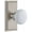 Satin Nickel, variant on Grandeur Hyde Park Door Knob with Carre Plate