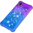 thumbnail image 6 of Samsung Galaxy A01 Core Case,Creativity Clear Gradient Quicksand Glitter Flowing Liquid Floating TPU Case Bling Diamond Sparkle Cover for Samsung Galaxy A01 Core JB Purple Navy, 6 of 7